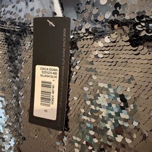 Sachin + Babi Silver and Blue Sequin Maxi Dress